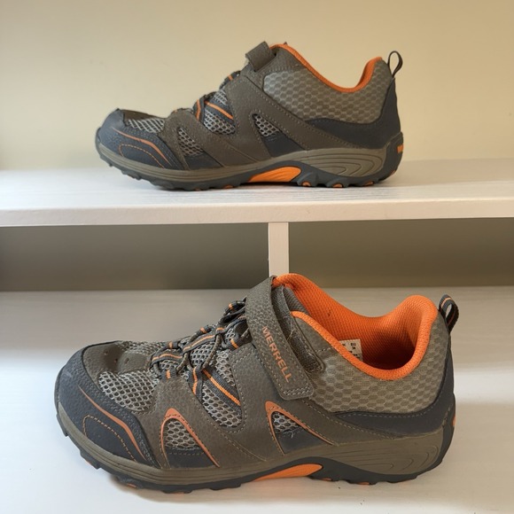 Merrell Kids Hiking Shoes Trail Chaser Outdoors Mountain Size 7M  Gray/Orange - Picture 4 of 10